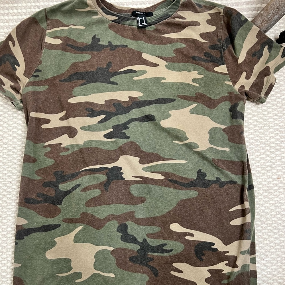 Camo Print T Shirt Dress